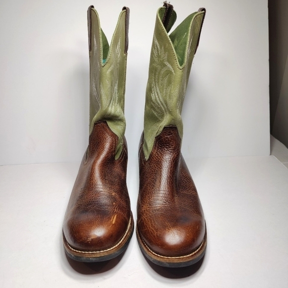 RedHead Men's Cowboy Brown Lime Leather Outdoor Waterproof Boots Size 13M - Picture 3 of 10